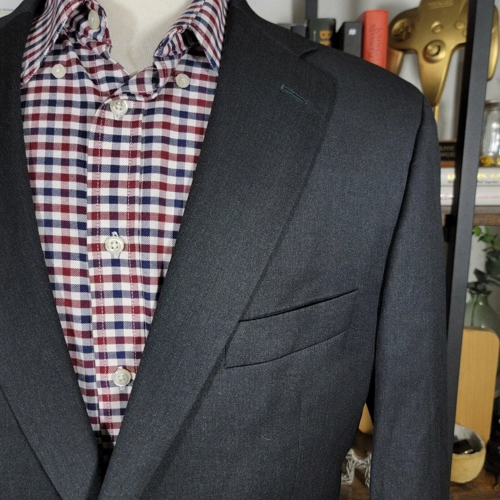 Hugo Boss Pasolinl movie Men's Sport Coat Blazer Two Button Black‎ Charcoal 42L
